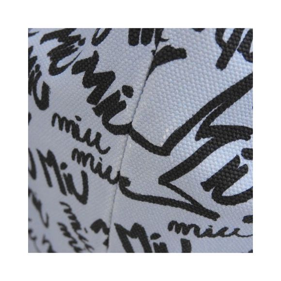 Pre Loved Miu Miu Cotton Handbag with Gold Accents - Picture 5 of 8